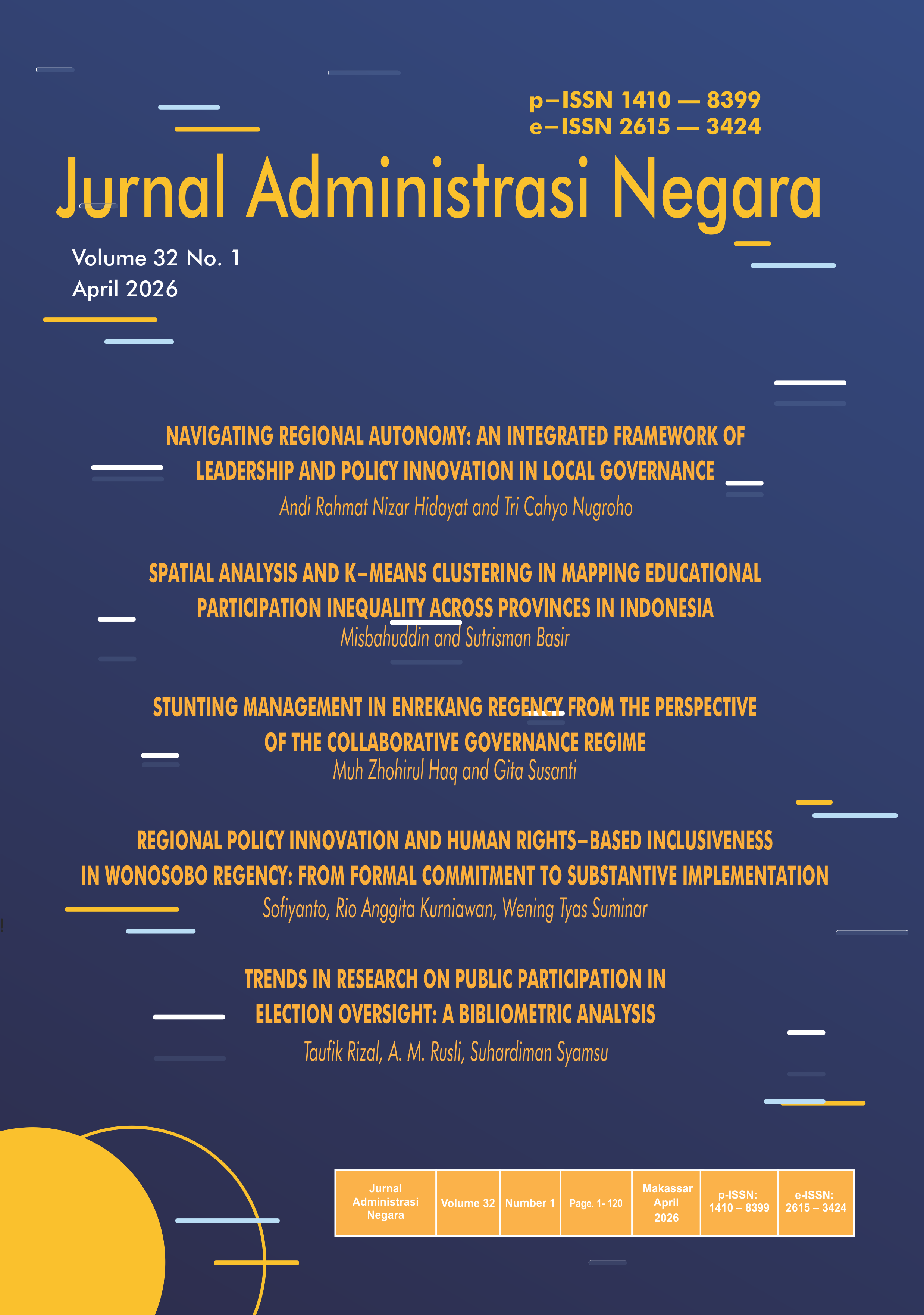 					View Vol. 32 No. 1 (2026): Jurnal Administrasi Negara
				